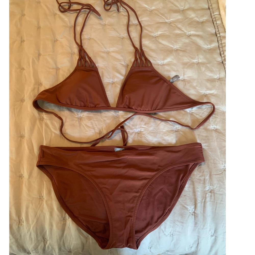 Aerie Bikini Brownish Red